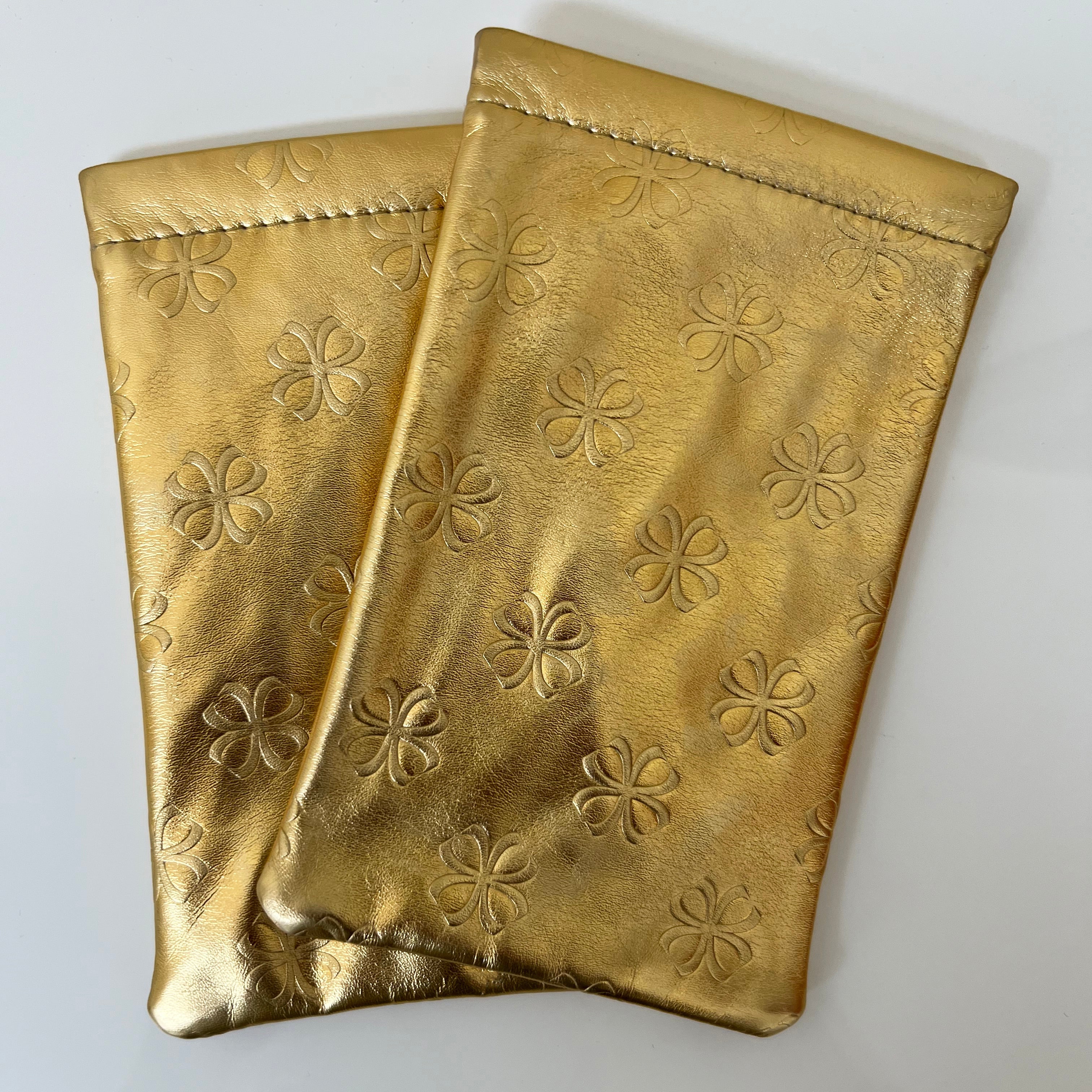 Faux Leather Slip In Case - Gold