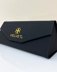 Embossed Folding Case - Black Eyewear Accessories Velvet Eyewear