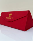 Embossed Folding Case - Red - Eyewear Accessories - Velvet Eyewear