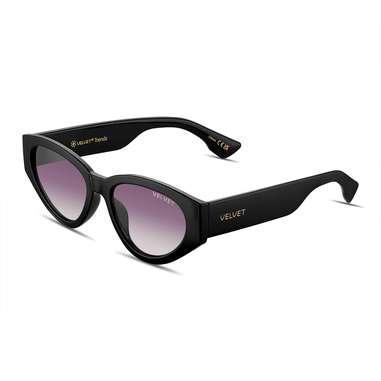 Velvet Eyewear® Rosa Oval Cat Eye Sunglasses Feminine Chic