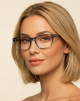 Billie by Velvet Eyewear. Bio-Based, eco friendly optical frames for women. Fits oval, round and heart face shapes. Best for Spring, Summer and Winter seasonal color palette.