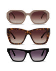 Heart Face Shape Sunglass Style Box for Women by Velvet Eyewear. Best for Heart Face Shapes. All Seasonal Palettes.