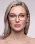 Billie by Velvet Eyewear. Bio-Based, eco friendly optical frames for women. Fits oval, round and heart face shapes. Best for Spring, Summer and Autumn seasonal color palette.