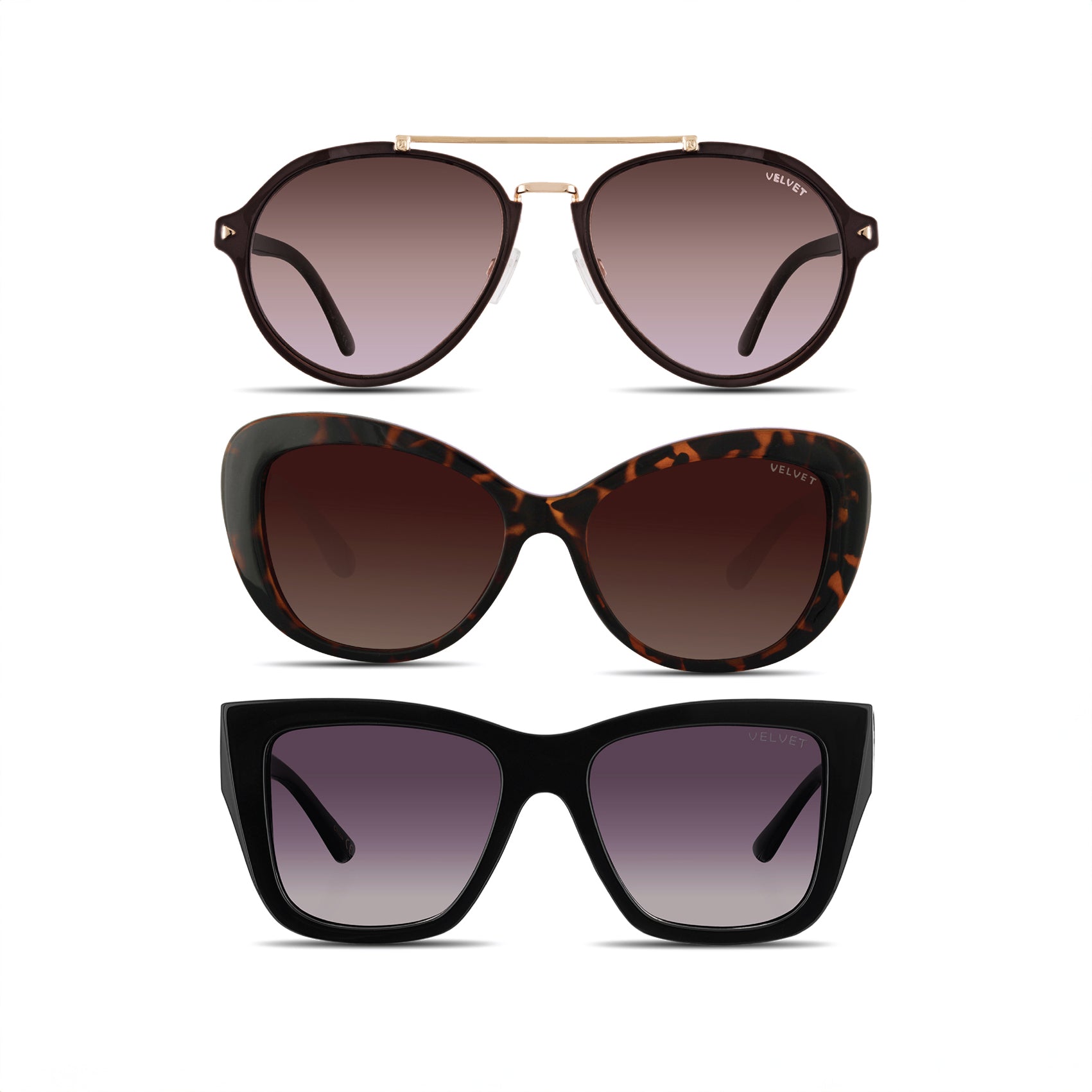 goggles shapes Velvet Eyewear Oval Face Shape Sunglass Style Box