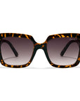 Front view of Velvet Eyewear polarized sunglass style Angel in tortoise. Best fit for round, oval, and heart face shapes. Good for all seasonal color palettes.