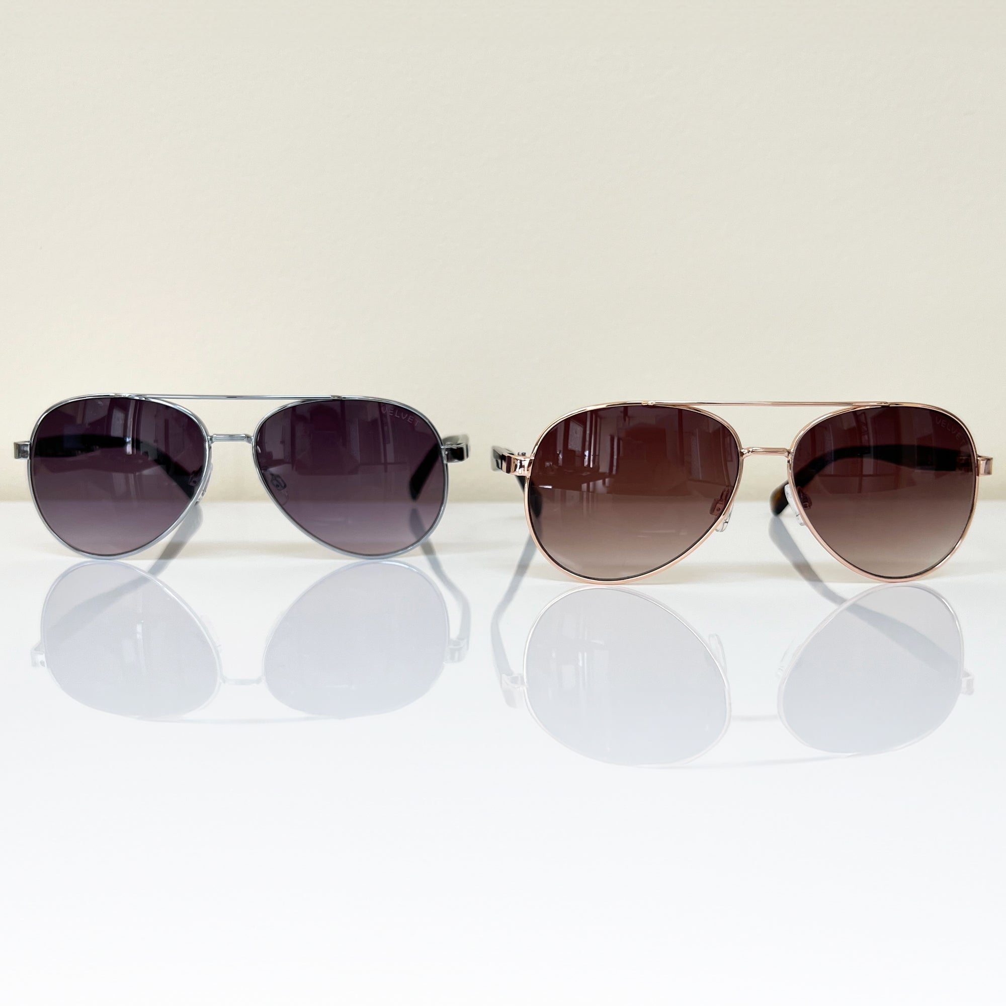 Classic Aviator Luxe Sun Set Sunglasses Velvet Eyewear   
