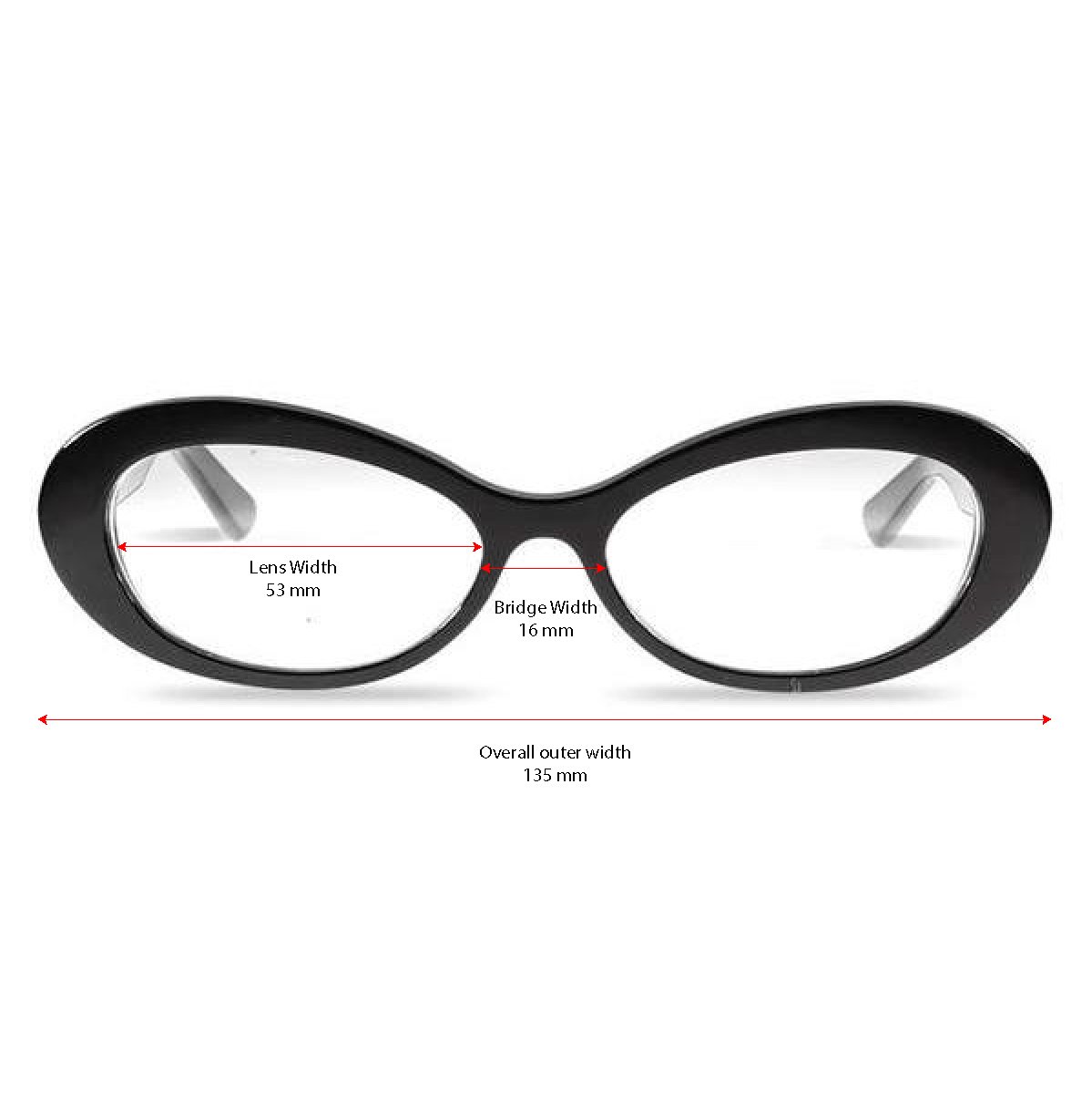 Bridget Black oval readers and blue light glasses for women, small to medium fit 53-16-135.