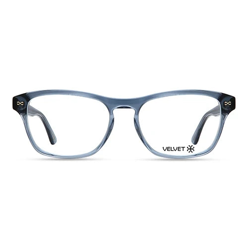 Billie Crystal Blue rectangle readers and blue light glasses for women, medium fit 54-13-138.