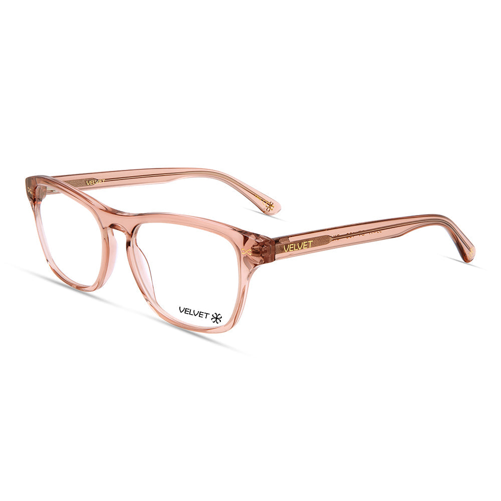 Billie Crystal Pink rectangle readers and blue light glasses for women, medium fit 54-13-138.