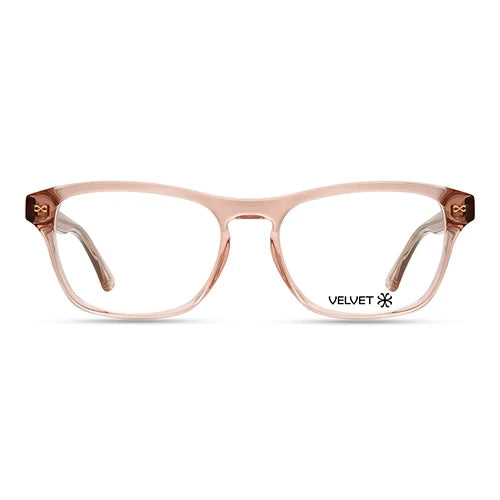 Billie Crystal Pink rectangle readers and blue light glasses for women, medium fit 54-13-138.