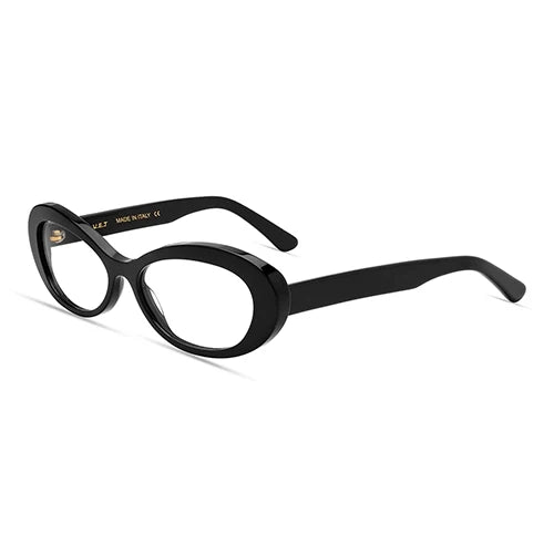 Bridget Black oval readers and blue light glasses for women, small to medium fit 53-16-135.