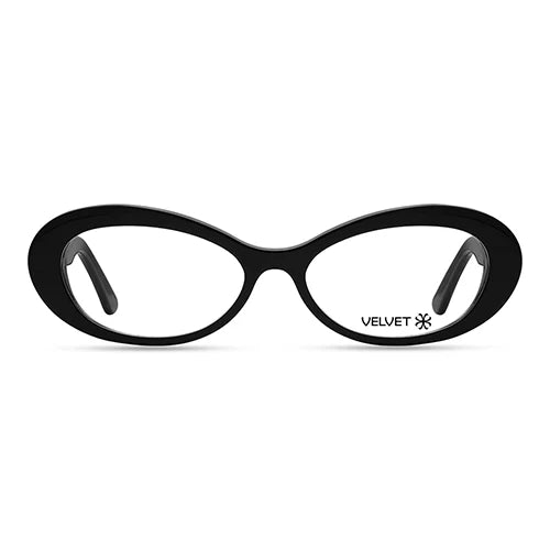 Bridget Black oval readers and blue light glasses for women, small to medium fit 53-16-135.