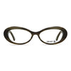 Bridget Dark Olive oval readers and blue light glasses for women, small to medium fit 53-16-135.