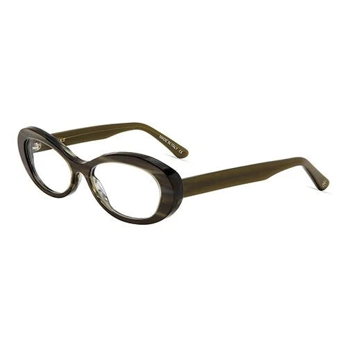 Bridget Dark Olive oval readers and blue light glasses for women, small to medium fit 53-16-135.