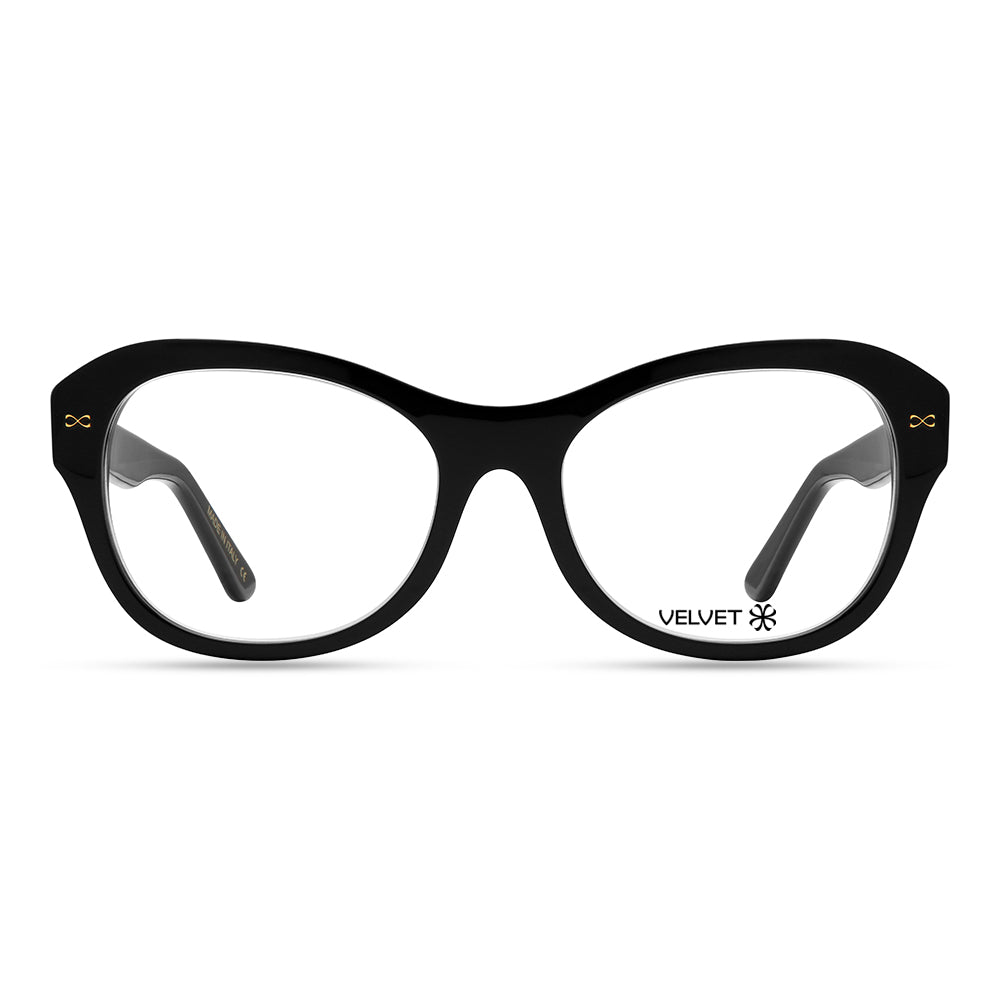 Jen Black square readers and blue light glasses for women, medium fit 53-18-135.