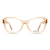 Jen Nude square readers and blue light glasses for women, medium fit 53-18-135.
