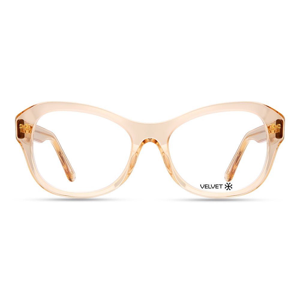 Jen Nude square readers and blue light glasses for women, medium fit 53-18-135.