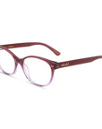 Joan Bio-Based, eco friendly optical frames for women. Fits square, oval, and heart face shapes best. Best for winter and summer seasonal color palettes.