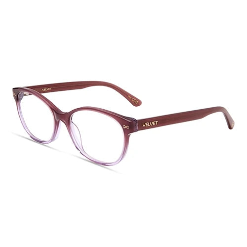 Joan Gradient Plum oval readers and blue light glasses for women, medium fit 55-15-138.