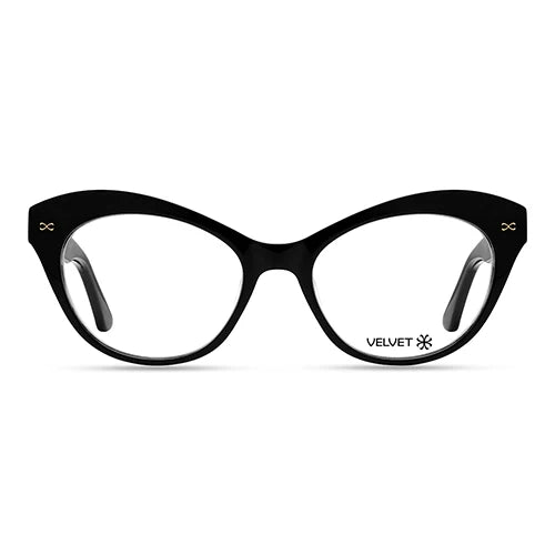 Minnie Black cat eye readers and blue light glasses for women, medium fit 54-15-138.