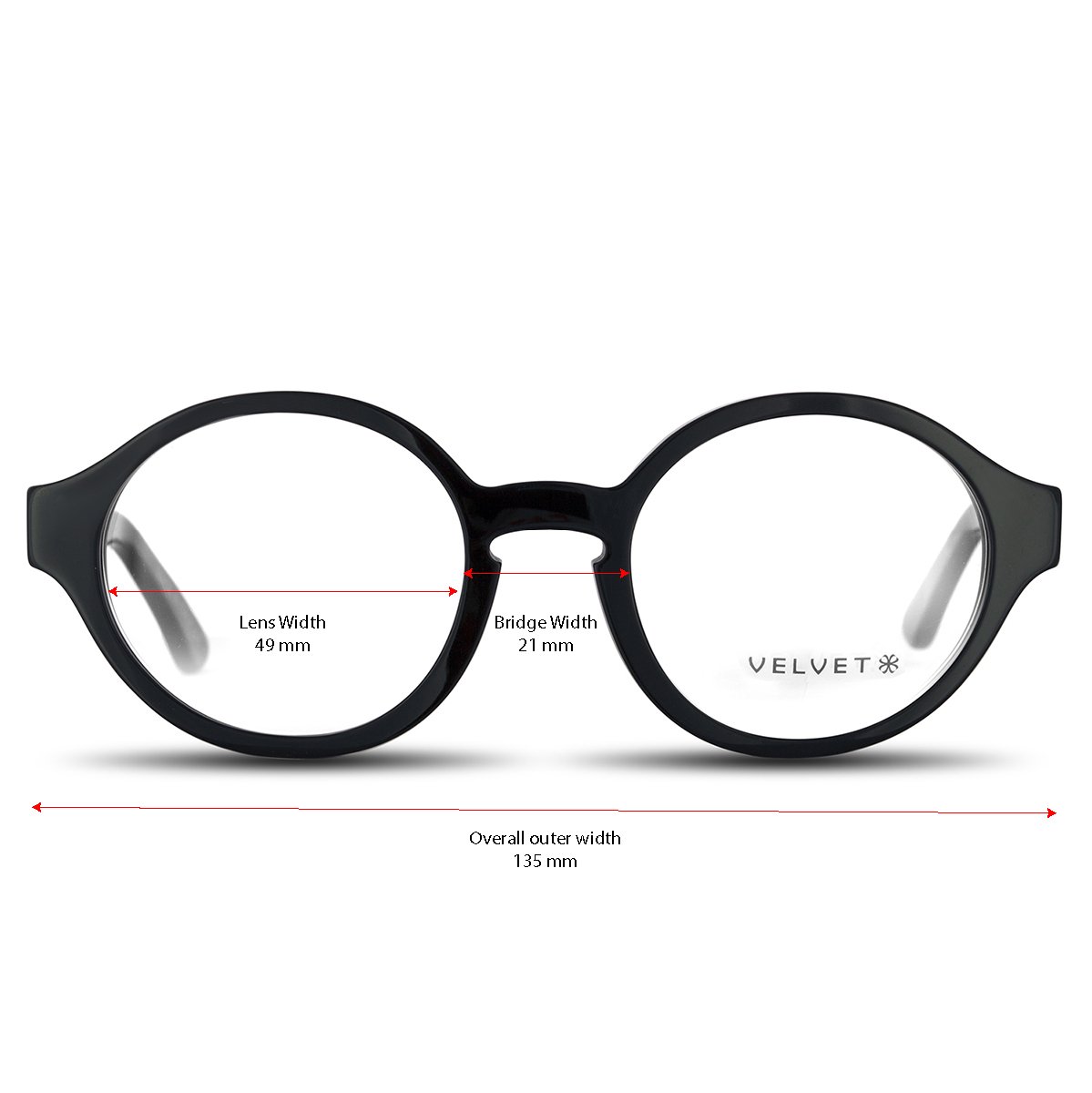 Paris Black round readers and blue light glasses for women, small to medium fit 49-21-135.