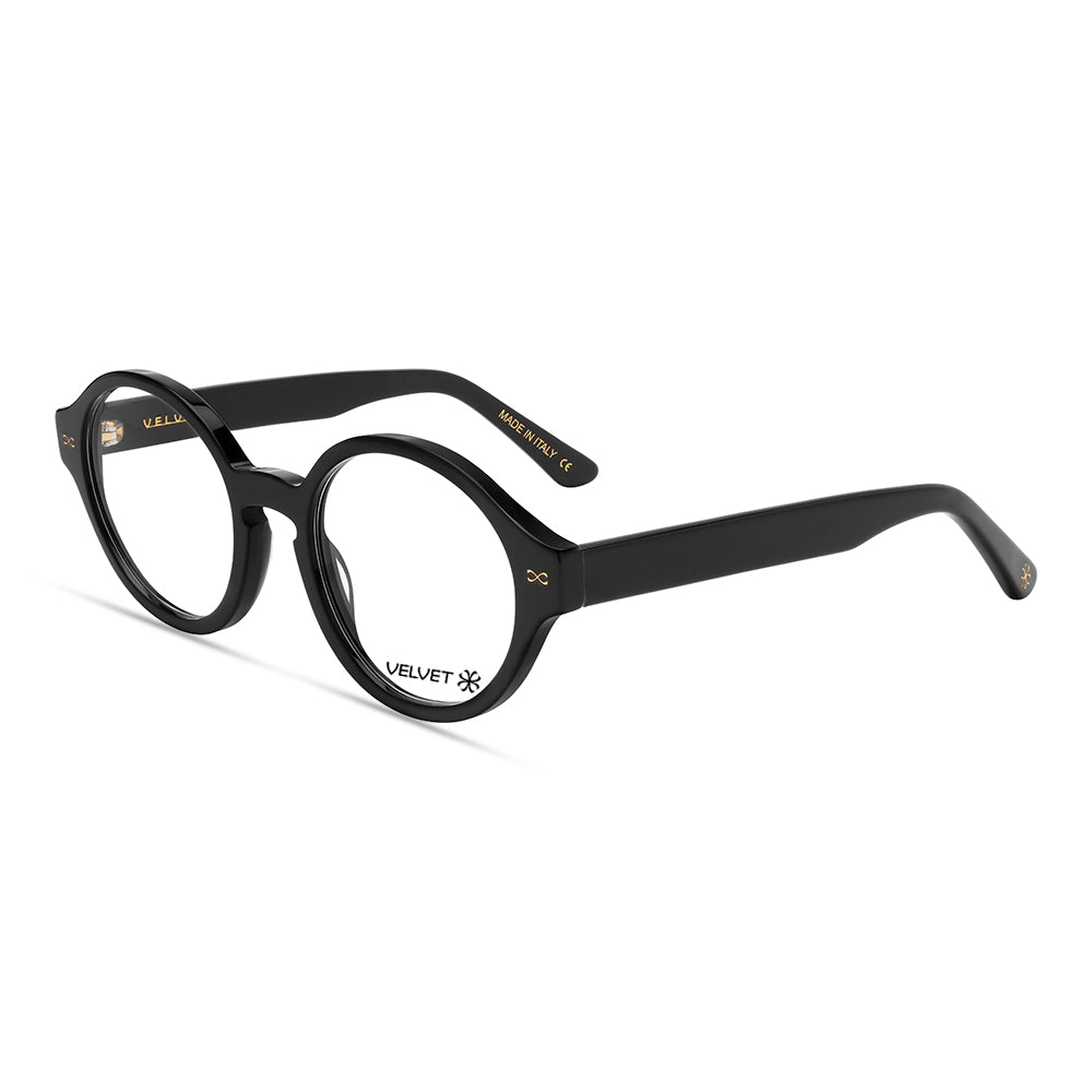 Paris Black round readers and blue light glasses for women, small to medium fit 49-21-135.