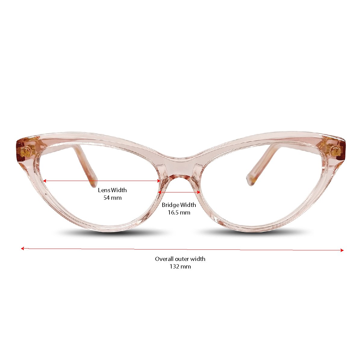 Sofie Nude Crystal cat eye readers and blue light glasses for women, small to medium fit 54-17-135.