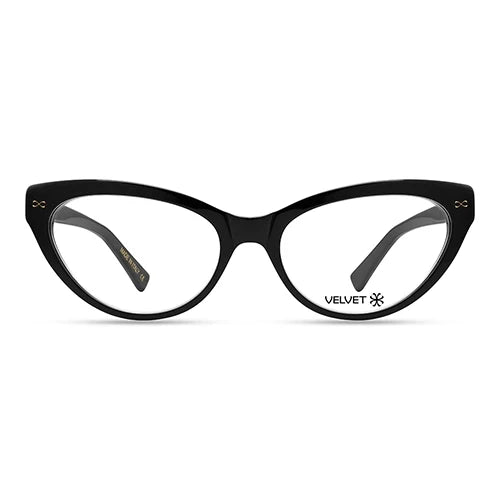 Sofie Black cat eye readers and blue light glasses for women, small to medium fit 54-17-135.
