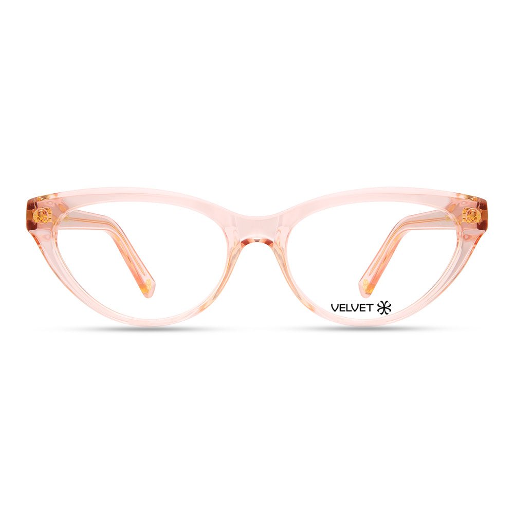 Sofie Nude Crystal cat eye readers and blue light glasses for women, small to medium fit 54-17-135.