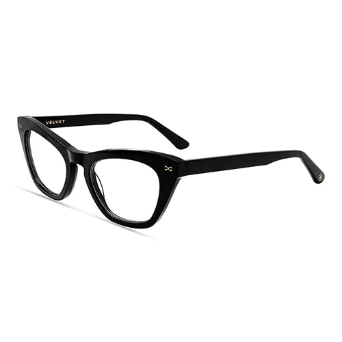 Stevie Black bio-based cat-eye readers and blue light glasses for women, medium fit 51-20-138.