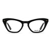 Stevie Black bio-based cat-eye readers and blue light glasses for women, medium fit 51-20-138.