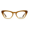 Stevie Gradient Brown bio-based cat-eye readers and blue light glasses for women, medium fit 51-20-138.
