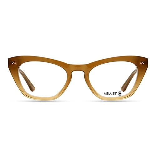 Stevie Gradient Brown bio-based cat-eye readers and blue light glasses for women, medium fit 51-20-138.