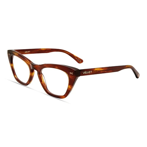 Stevie Light Tortoise bio-based cat-eye readers and blue light glasses for women, medium fit 51-20-138.