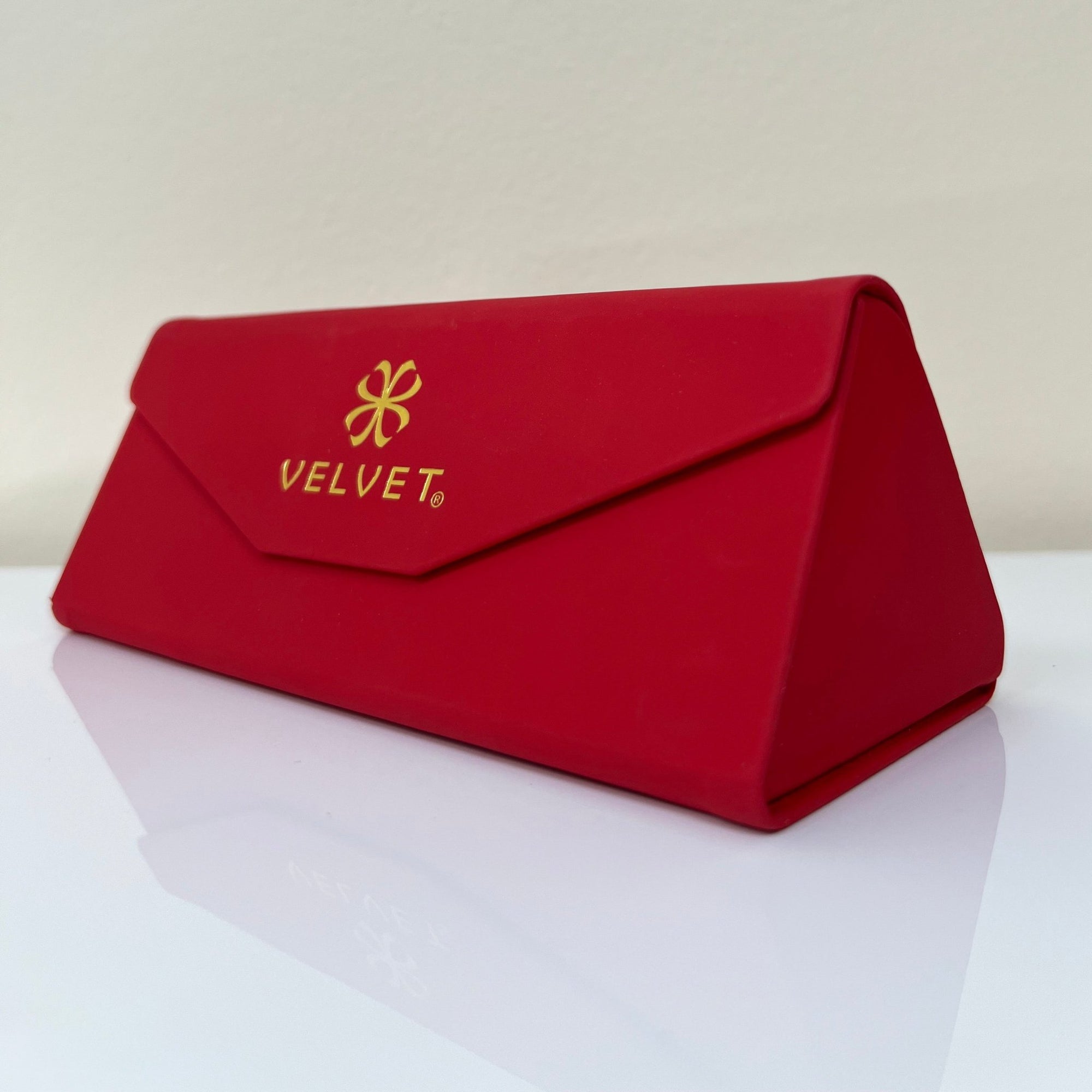 Embossed Folding Case - Red Eyewear Accessories Velvet Eyewear   