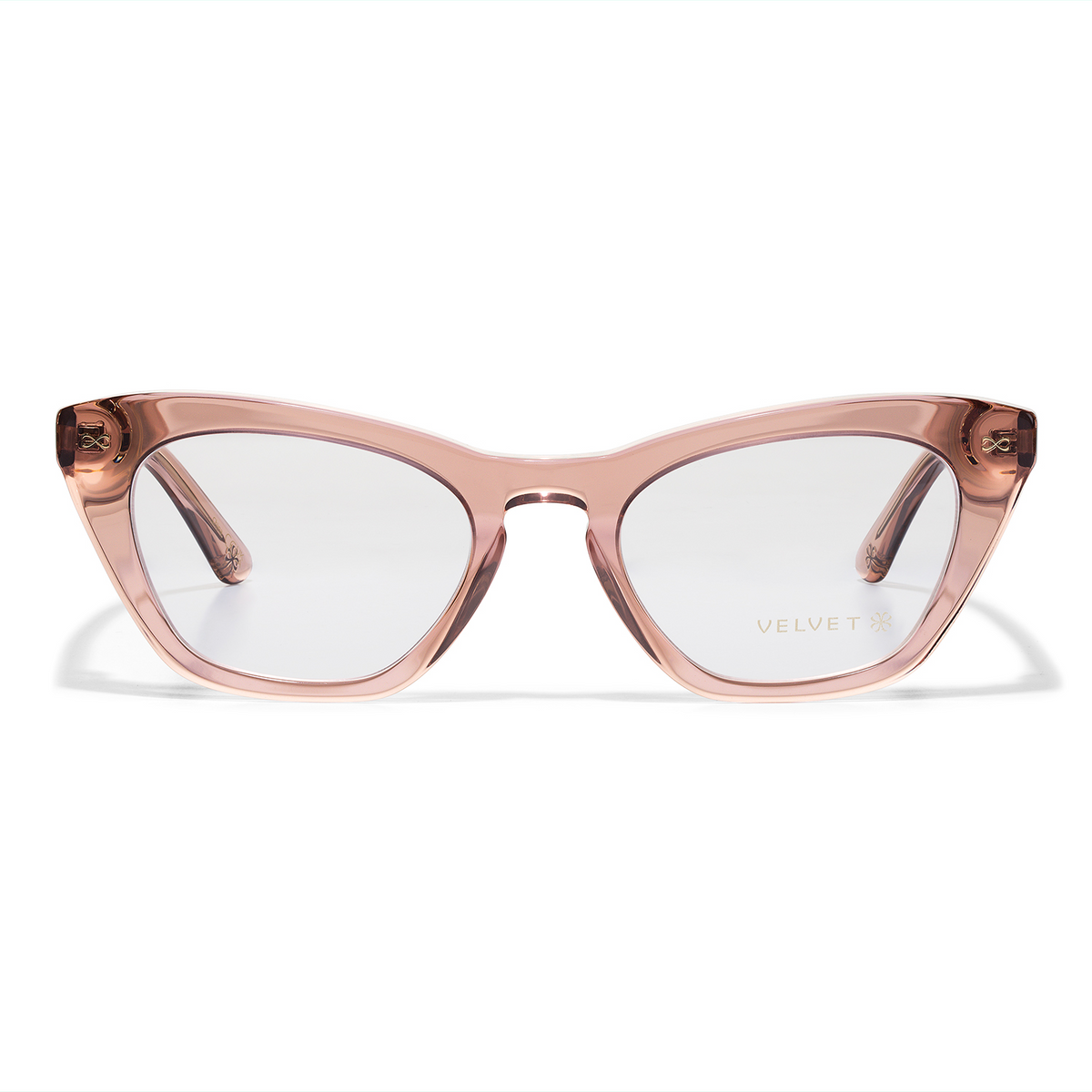 Stevie Crystal Pink bio-based cat-eye readers and blue light glasses for women, medium fit 51-20-138.