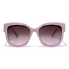 Jane by Velvet Eyewear. Polarized sunglass in lavender. Designed for Oval, Square, and Heart Face Shapes. Great for all seasonal color palettes. Front view.
