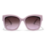 Jane by Velvet Eyewear. Polarized sunglass in lavender. Designed for Oval, Square, and Heart Face Shapes. Great for all seasonal color palettes. Front view.