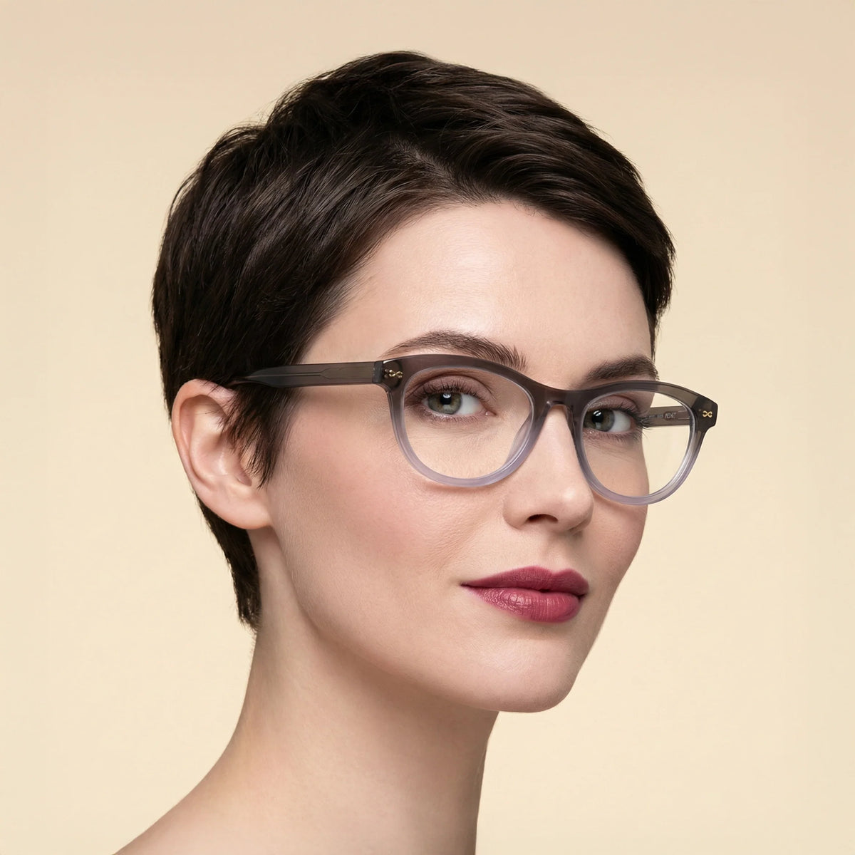 Carol Grey oval readers and blue light glasses for women, medium fit 51-17-138.