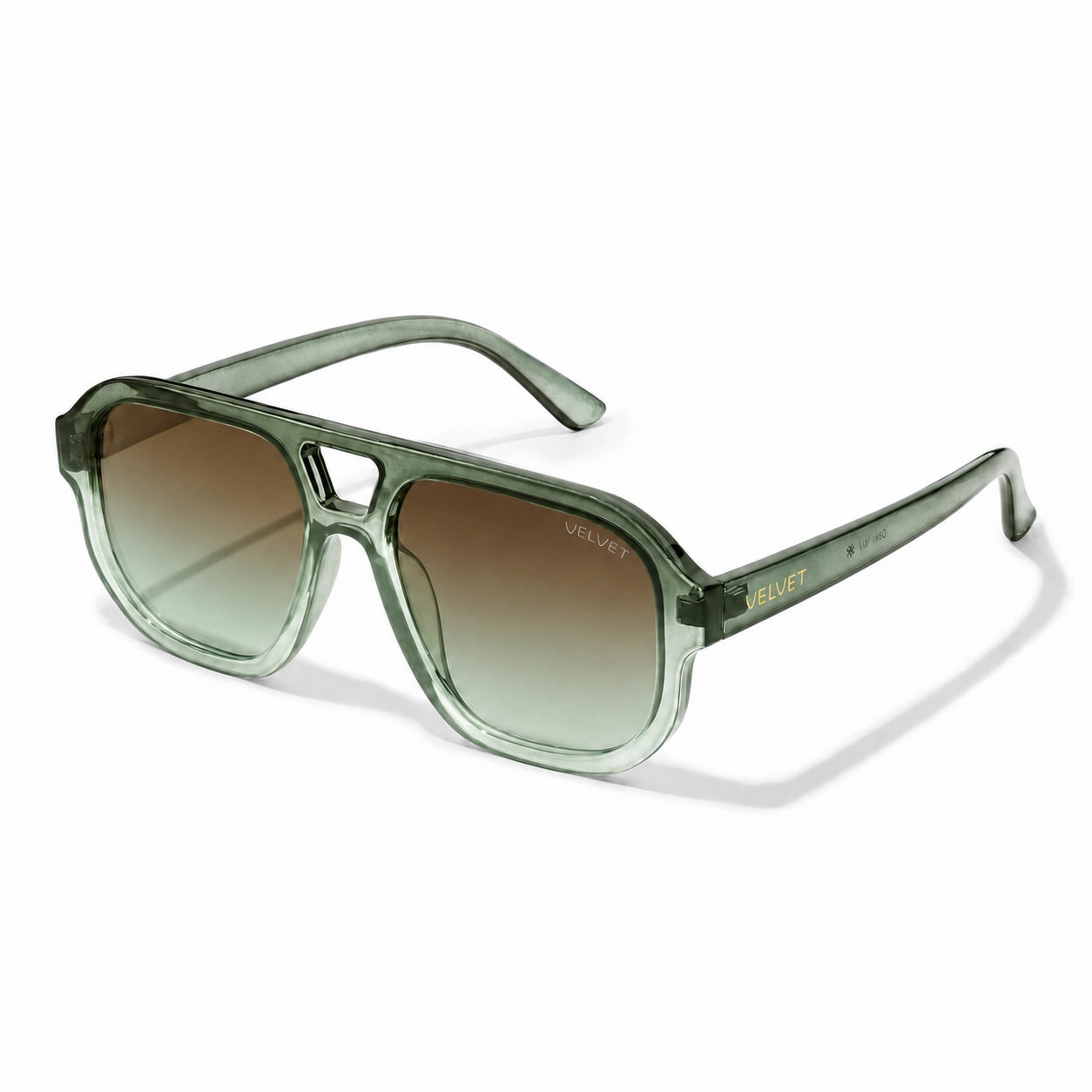Side view of Dani polarized oversized aviator sunglass style for Women by Velvet Eyewear. Best for Oval, Round, and Heart Face Shapes. Best for seasonal color palettes Spring, Summer and Fall