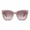 Jane by Velvet Eyewear. Polarized sunglass in lavender. Designed for Oval, Square, and Heart Face Shapes. Great for all seasonal color palettes. Front view.