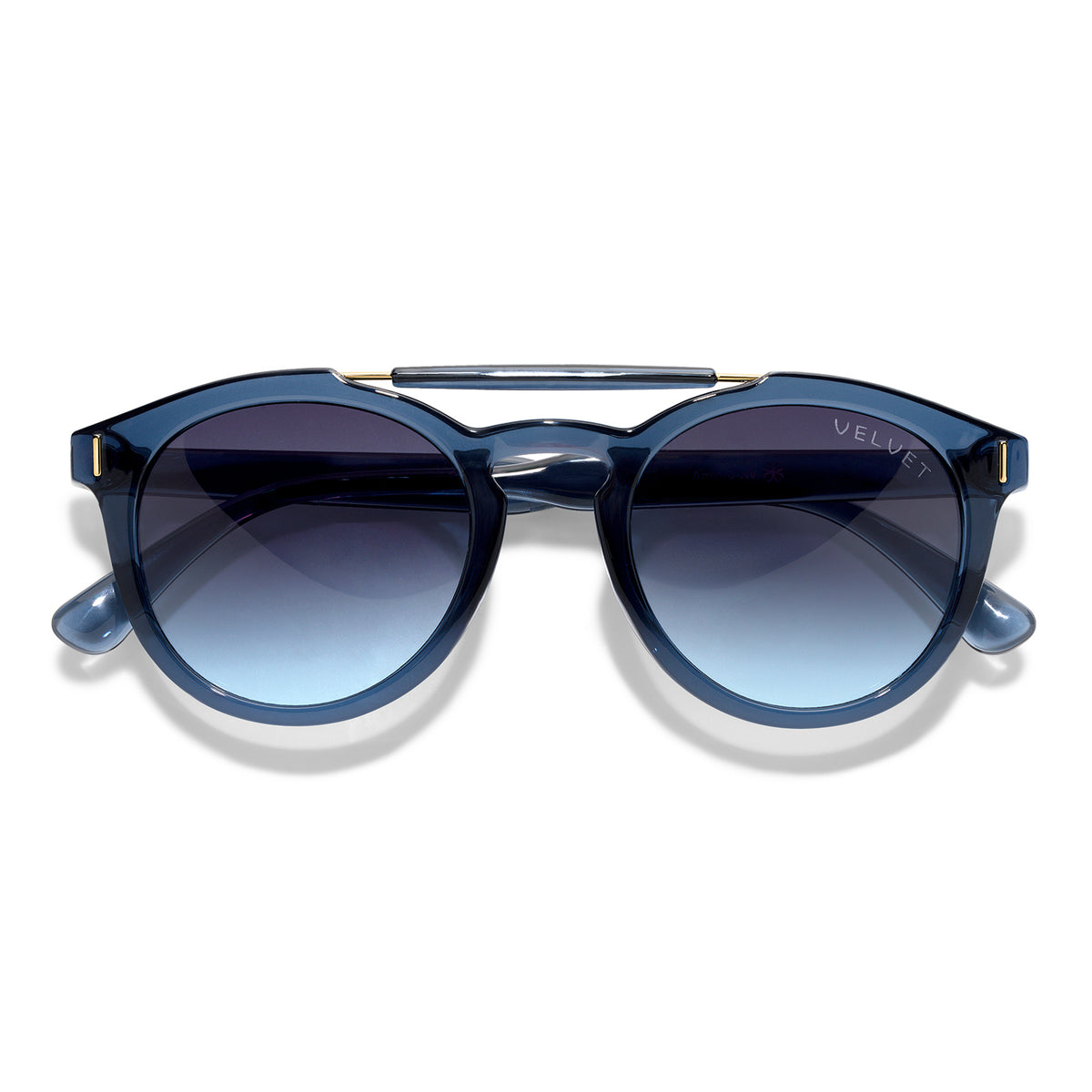 Velvet Eyewear Amelia navy polarized sunglasses, front view