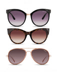 Shop this set of three sunglasses curated for a woman with a square face shape