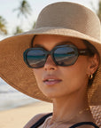 Audrey UPF50 Hat for Women by Velvet Trends. Best for all face shapes. Best for Summer, Spring, and Autumn Seasonal color palettes.
