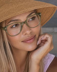 Joan for Women by Velvet Eyewear. Best for Oval, Square, and Heart Face Shapes. Summer and Autumn Palette.