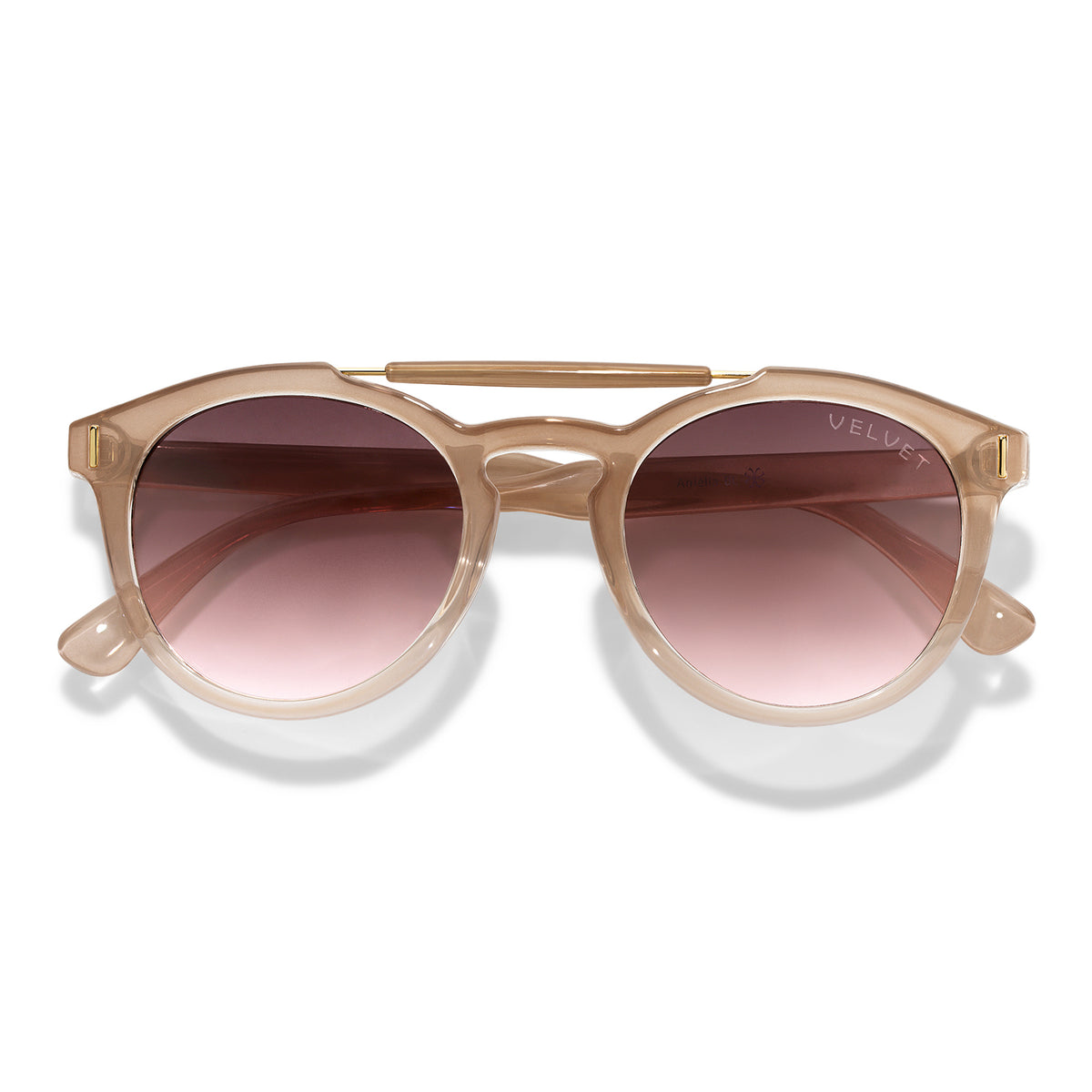 Velvet Eyewear Amelia blush sunglasses, front view