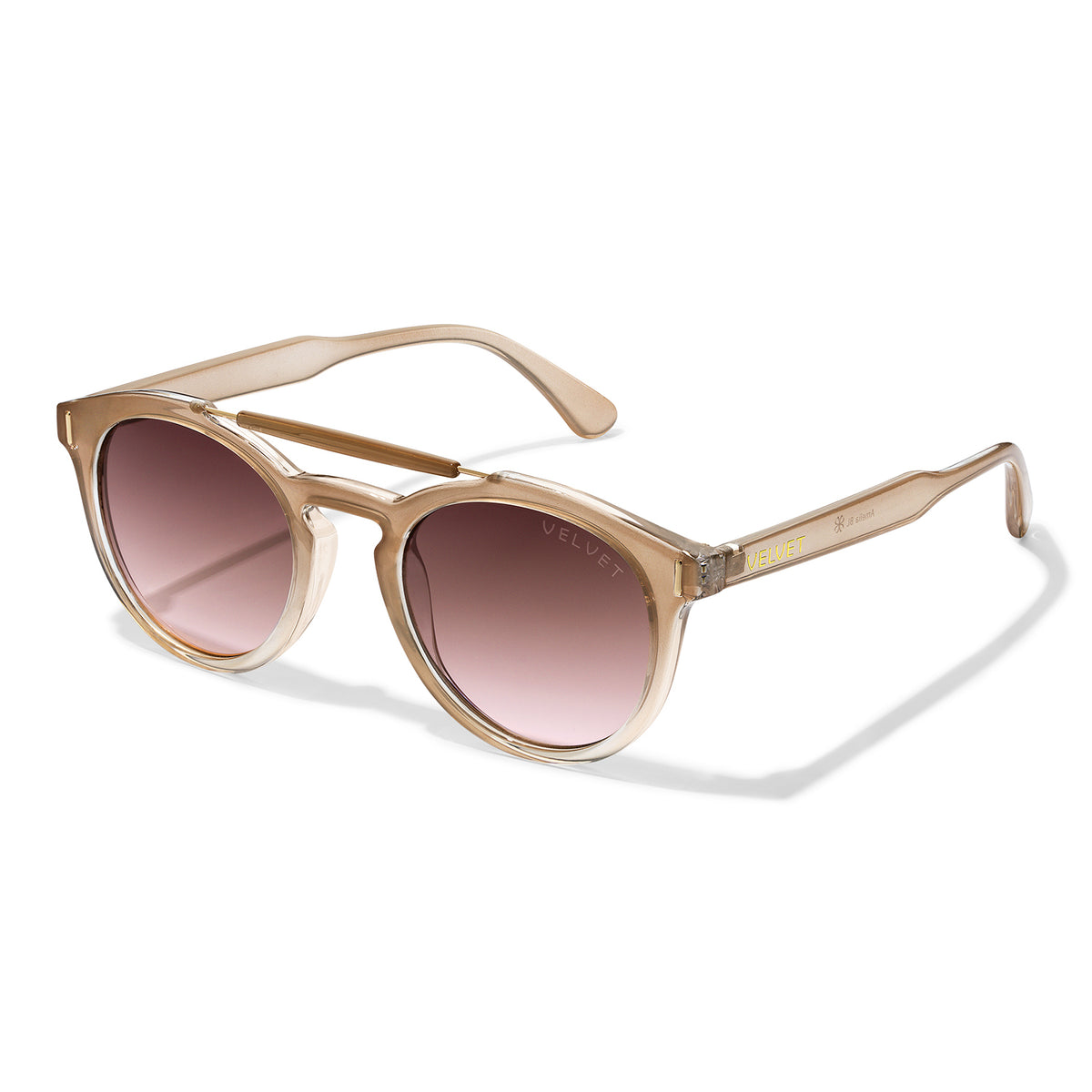 Velvet Eyewear Amelia blush sunglasses, side view