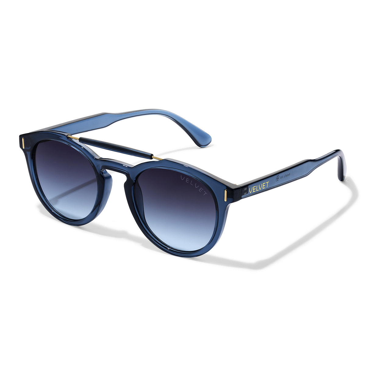 Velvet Eyewear Amelia navy sunglasses, side view