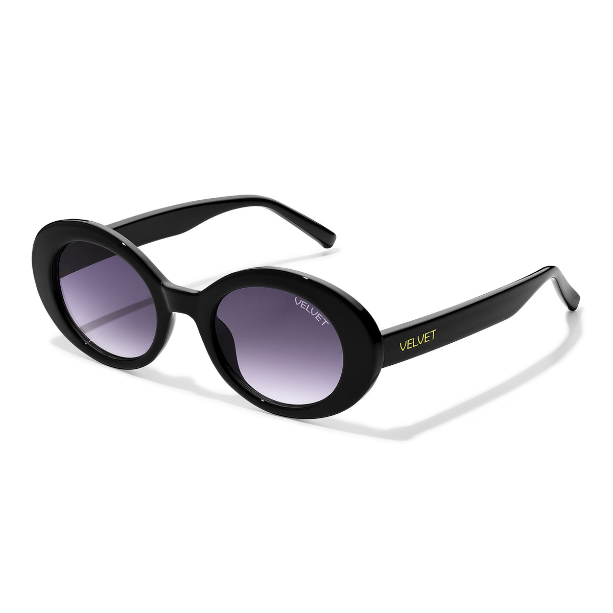Velvet Eyewear Iris black sunglasses, side view