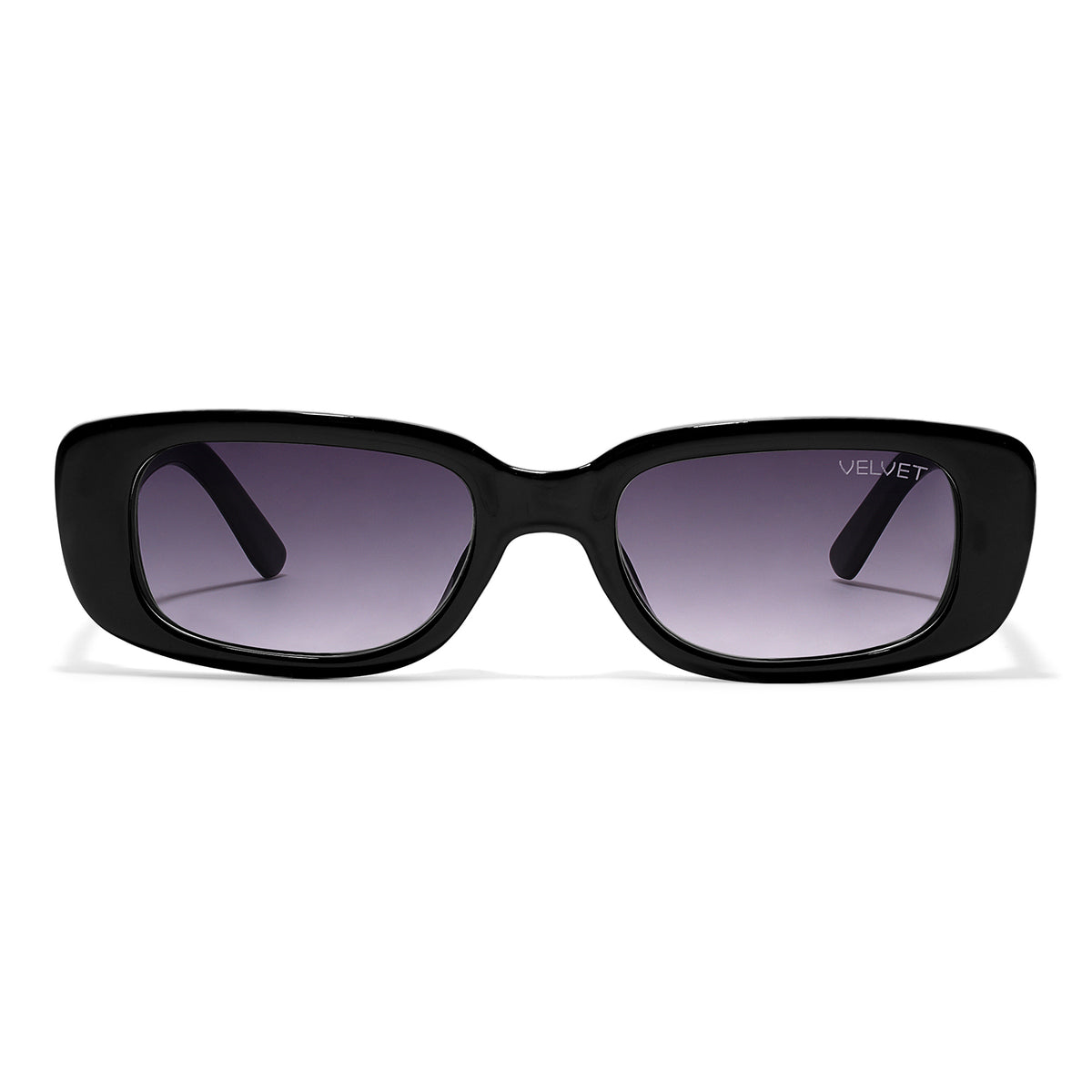 Velvet Eyewear Twiggy black polarized sunglasses, three-quarter view